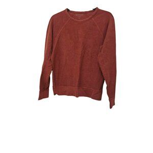 VTG Everlane Women's Rust Red Waffle Knit Over Size Crewneck Sweatshirt S